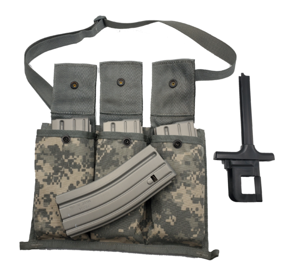 USGI ACU 6 Mag Bandoleer Kit With 6 Duramag 30rd Mags Aluminum and Mag Loader