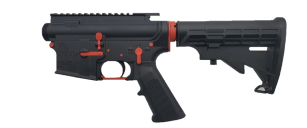 KG Accent AR15 Complete 6 Position Lower and Assembled Upper Cerakote USMC Red - Image 3