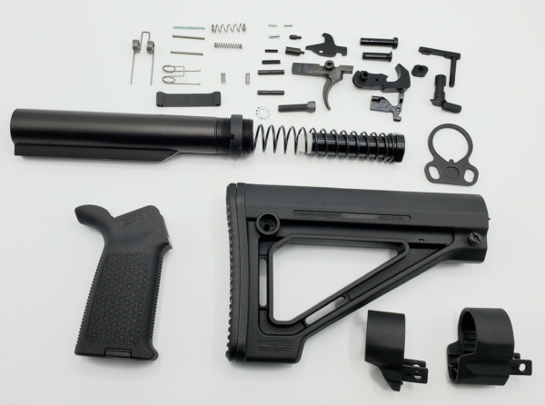 AR15 Carbine Completion Kit With Magpul Fixed Stock Set Black