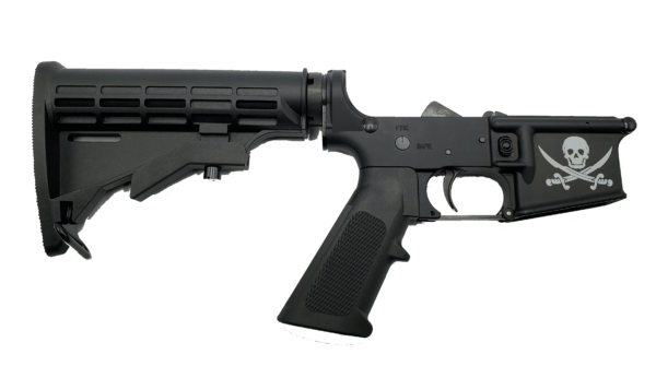 Konza AR15 6 Position Complete Jolly Roger Lower